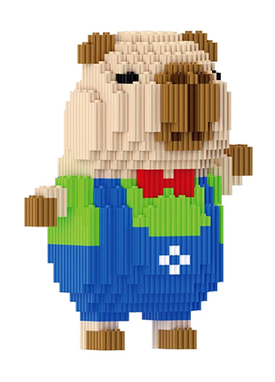 Конструктор фигурка magic blocks пиксели капибара в костюме 530 деталей