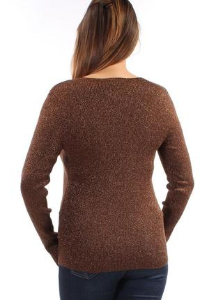 Пуловер з вирізом "крапля" на базі "човник" xl з люрексом бренд7 фото