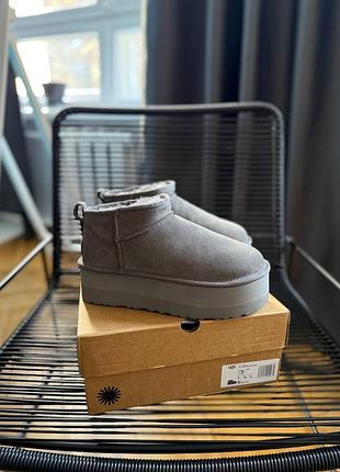 Жіночі ugg ultra mini platform grey premium