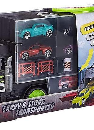 Игровой набор dickie toys трейлер перевозчик авто 3747007