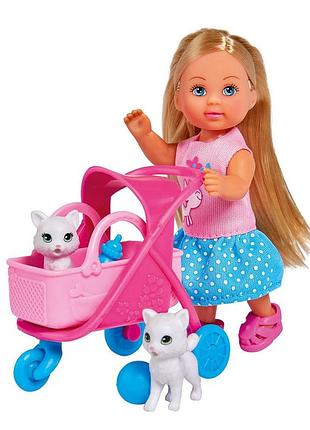 Кукольный набор эви "коляска для любимцев" simba 5733348