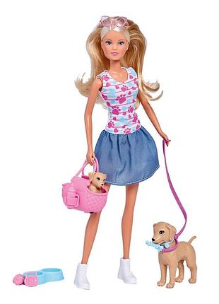 Кукольный набор штеффи "прогулка семейки любимцев  " simba 5733310