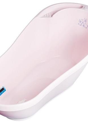 Ванна дитяча зі зливом bunny 92 см powder pink