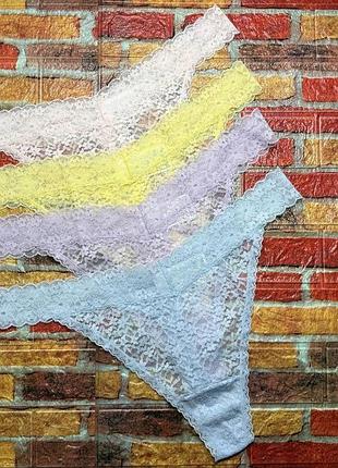 Арт.818 труси жіночі мереживні стрінги 4шт h&m євро розмір ххл.