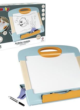 Мобильная деревянная доска для рисования smoby магнитная с аксессуарами 410712