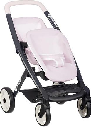 Коляска для кукол‑двойняшек smoby toys maxi cosi розовая жемчужина 7600253221