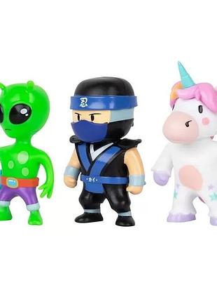Набор коллекционных фигурок stumble guys - ниндзя кай, спринклс, пришелец sg2020-5