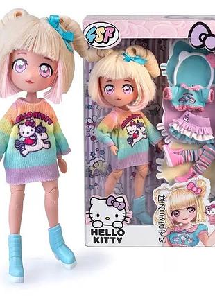 Игровой набор 4sf hello kitty стильная конфетка единорог с аксессуарами и одеждой hktf2000