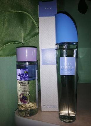 Подарочный набор для женщин: двухфазное средство для снятия макияжа + туалетная вода pur blanca elegance