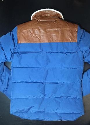 Пуховая синяя куртка pull&bear s 46 мужская пуховик чоловічий подростковый3 фото