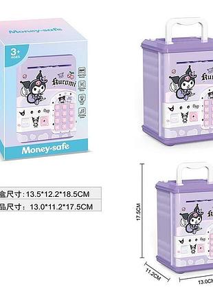 Сейф, пароль, купюроприемник, сканирование отпечатка, звук, свет, реплики, мелодии