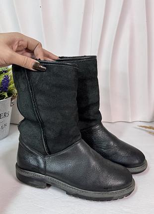 Натуральні чоботи зимові уггі з дуже м'якої натуральної шкіри на овчині 35-36