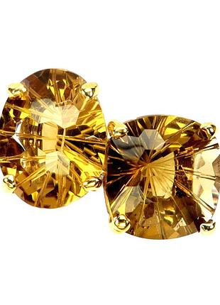 Велике срібне кільце ручної роботи з натуральними цитринами розмір 18