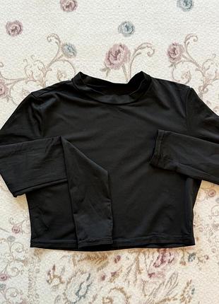 Топ на довгий рукав чорний