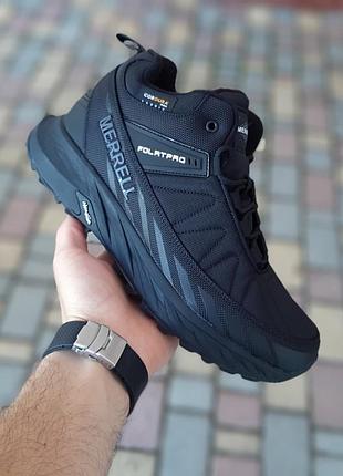 Зимові кросівки merrell float pro високі чорні з білим