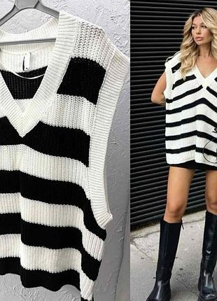 Жилетка безрукавка в смужку