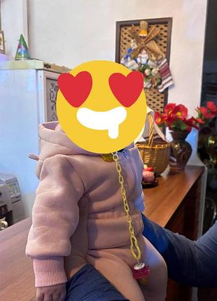 Ромпер на флісі , комбінезон, чоловічок теплий +шапочка в подарунок