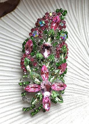 Брошь-кулон "цветочная феерия" 10.6 см