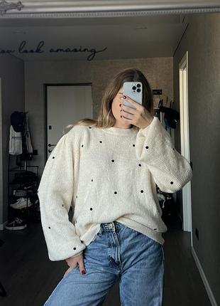 Свитер женский в горошек