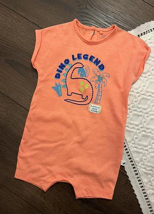 Помаранчевий яскравий пісочник з динозавром  next некст  3-6 міс 68 грн