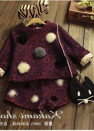 Шикарний теплий костюмчик на дівчинку