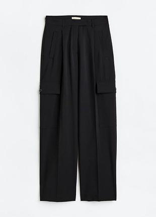Чорні штани брюки карго h&m straight прямі / прямые штаны брюки с карманами