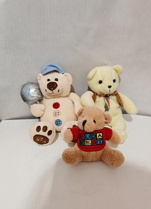 М'які іграшки лот ведмедики 3шт