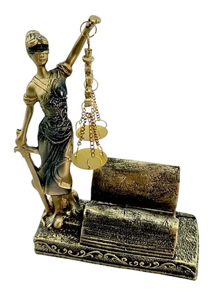 Статуэтка фемида (подставка под визитки) (18х13х7 см) (полимер)