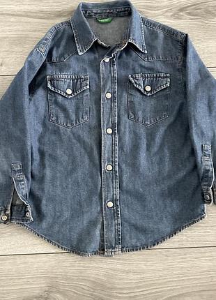 Джинсова сорочка benetton, 116 розмір