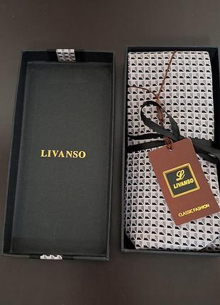 Шикарный галстук ручной работы сиреневого цвета в геометрический принт livanso hand made