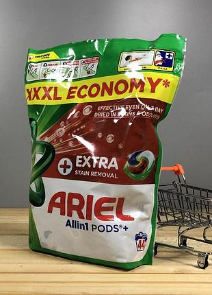 Универсальные капсулы для стирки ariel pods 4 - компонентные all-in-1 extra stain removal - 44 шт