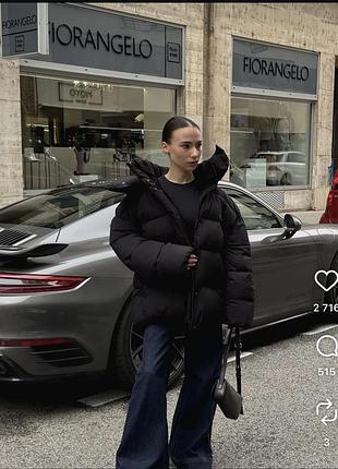 Куртка жіноча зимоваз капюшоном «nazva» розмір m-l чорна