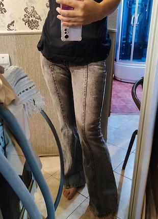 Джинсы клеш серые ego винтажные