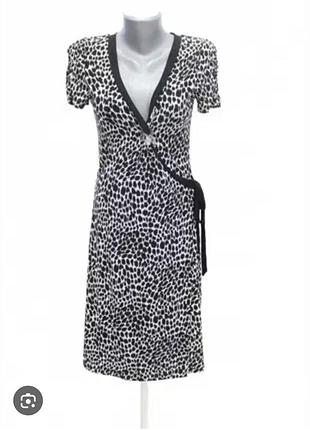 Платье с запахом, леопардовый принт