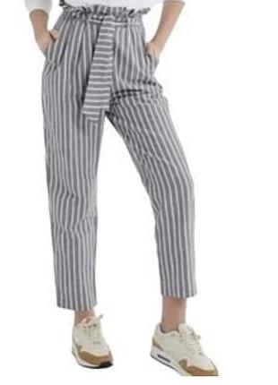 Брюки с высокой талией, лён