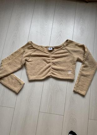 Кроп светр адідас три полоски