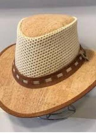 Шляпа из пробки и кожи