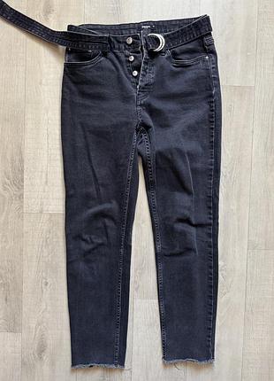 Джинси жіночі чорні denim sinsay 40 з ремінцем