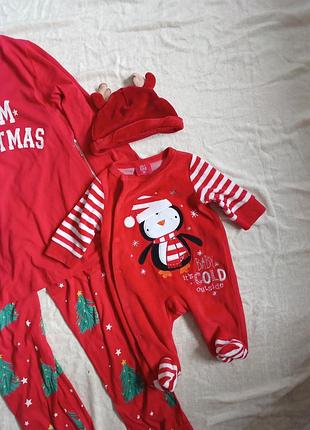 Человечек новогодний рождественский пингвин велюровый велюр newborn 1 месяц 50 см шапочка