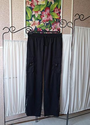 Стильні чорні штани палаццо з карманами shein.