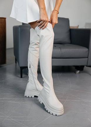 Ботфорти чорні ботфорти білі беж зимові