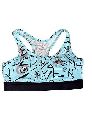 7-8 лет спортивный топ для девочки голубой (bon sports)