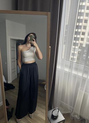 Сатинові брюки, чорні, m, нові