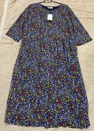 Бавовняна квіткова сукня на підкладці