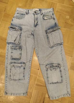 Black squad. розкішні джинси карго (size l)