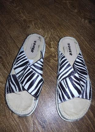 Шлепанцы эспадрильи женские босоножки кожаные пони