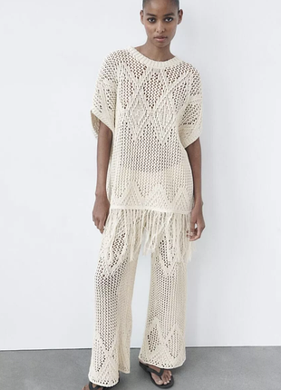 Продам костюм zara knit cream cotton blend