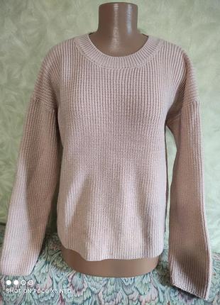 Свитер женский кофта пудровая вязаная
