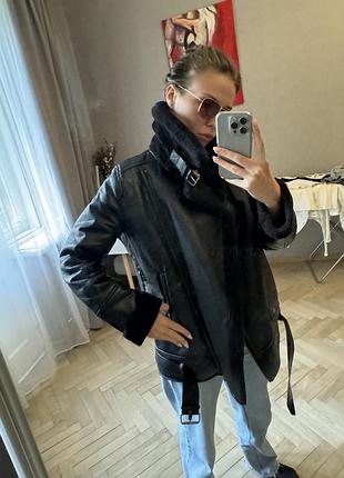 Куртка зимова шкіряна , дублянка.