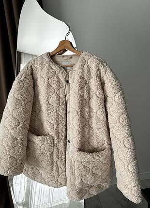 Куртка бомбер шерпа стьобана f&f